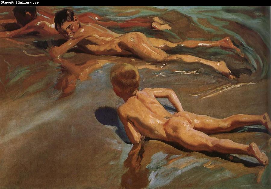 Joaquin Sorolla On the beach kids